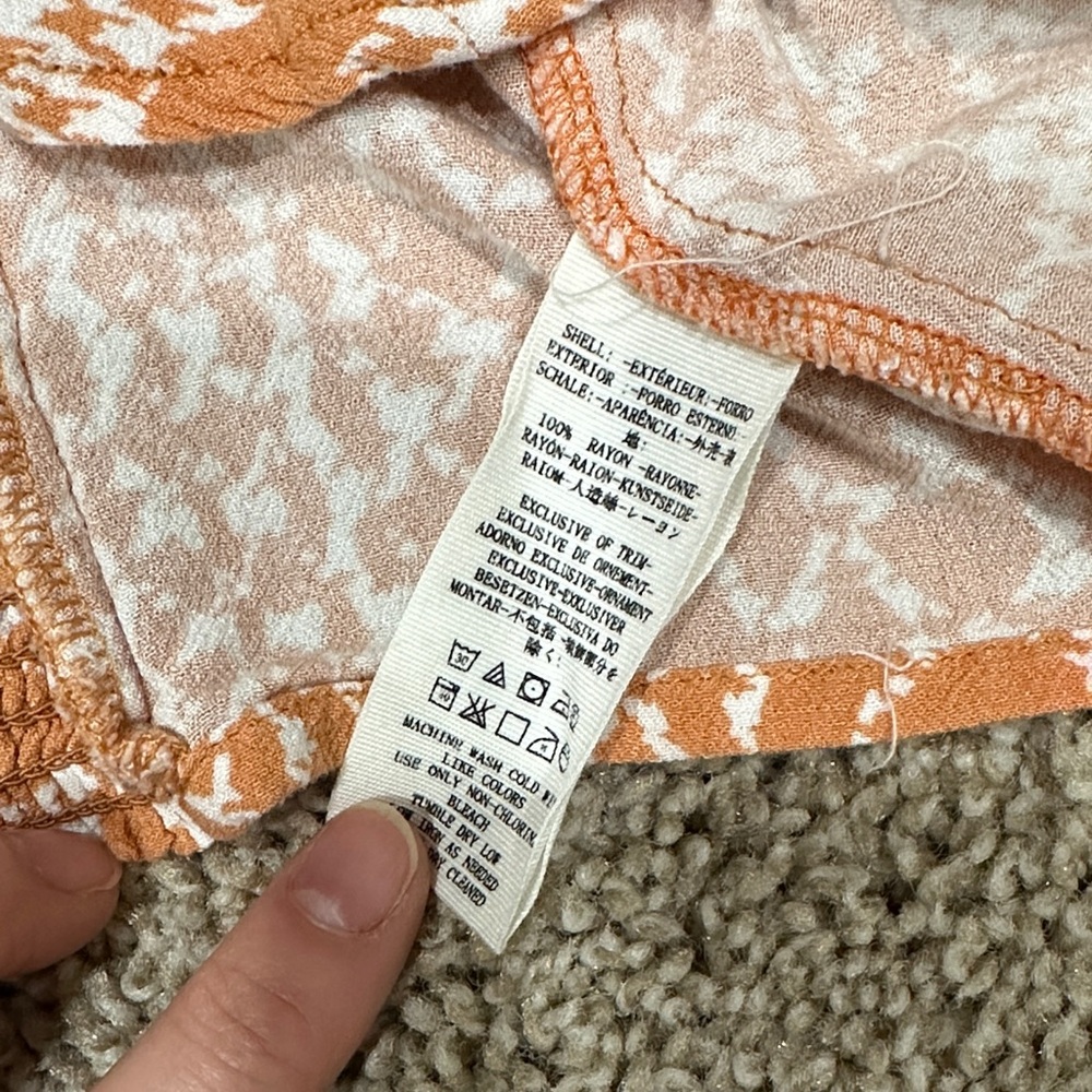 Free People Orange Patterned Blouse - Picture 7 of 7